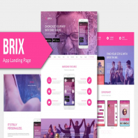 BRIX - Mobile App landing page Muse Template YR