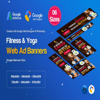 Yoga & Fitness Banners Ad D35 - GWD & PSD
