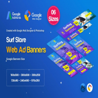 Surf Board Banners HTML5 Ad D41 - GWD & PSD