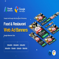 Food & Restaurant Banner Ad - GWD & PSD