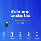 WooCommerce Variations Table