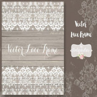 Vector lace frame wedding