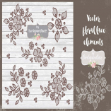 Vector  floral lace elements