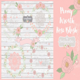 Peony Wreath Rose Blush Vector