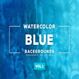 Blue Watercolor Backgrounds Vol.1