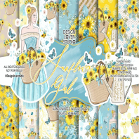 Sunflower Girl digital paper pack