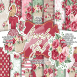 Marsala Girl digital paper pack