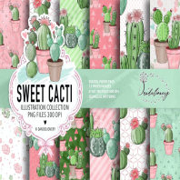 Sweet Cactus digital paper pack