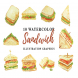 10 Watercolor Sandwich Illustration Graphics