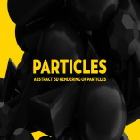 Abstract 3D Rendering of Particles - Black Color