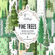 Pine trees digital paper pack