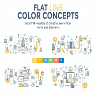 Set of Flat Line Color concepts