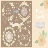 Peony Wreaths Vector