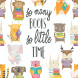 Vector seamless pattern with cute animals reading 