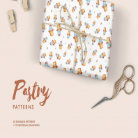 Watercolor Pastry Patterns