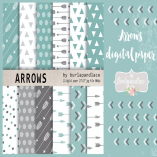 Mint arrows digital paper pack