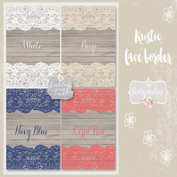 Lace Navy Blue, Coral red, White vector