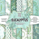 Watercolor Eucalyptus digital paper pack