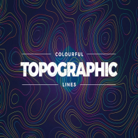 Topographic Styled Colorful Lines Background