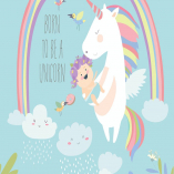 Cute unicorn with watermelon. Hello summer. Vector