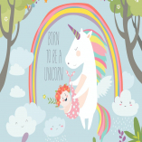 Cute unicorn holding baby.Born to be a unicorn. 