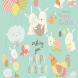 Animals celebrating Easter. Vector set of cartoon 