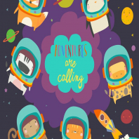 Cute animals in space. Funny animals wearing space