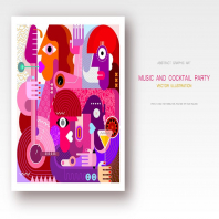 Concert and Cocktail Party vector illustration