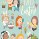 Cute little children with Easter theme. Happy East