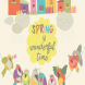 Colorful birds and birdhouses in spring. Vector