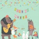Cute animal music band. Cartoon animals playing 