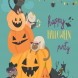 Happy halloween with pumpkin and cute cats 
