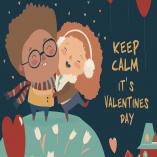 Couple in love celebrating Valentines Day. Vector 