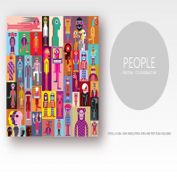 Group of people flat style vector illustration