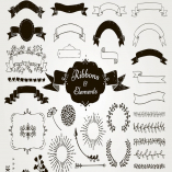 Drawn Ribbons and Design Elements