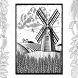 Landscape With Windmill Black And White