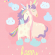 Cute card with fairy unicorns boy and girl in love