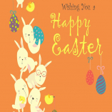 Easter bunnies and easter egg. Vector illustration