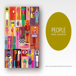 Group of people flat style vector illustration