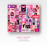 Disco Party vector pop art collage