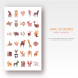 Animals, Fish and Birds set of flat vector icons