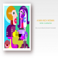 A Man and A Woman vector illustration