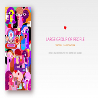 Large group of people vector artwork