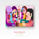 Four Friends Drinking Wine vector illustration