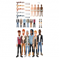 Dresses and hairstyles game with male avatars