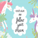 Cute magic frame composed of unicorns and flowers.