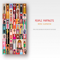 People Portraits vector illustration