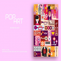 Pop Art style musical theme vector illustration