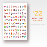 100 Animal vector icons