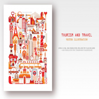 Tourism and Travel vector illustration
